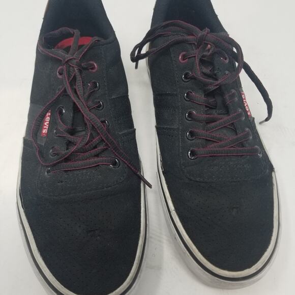 Levi's Men'a Black Low Top Sneakers Size 9.5 - Picture 4 of 8